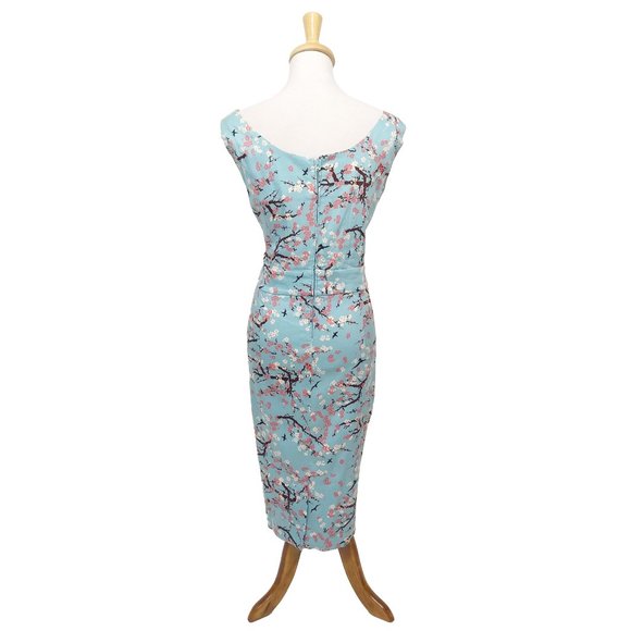 Banned Blue Blossom Wiggle Dress - Picture 5 of 6